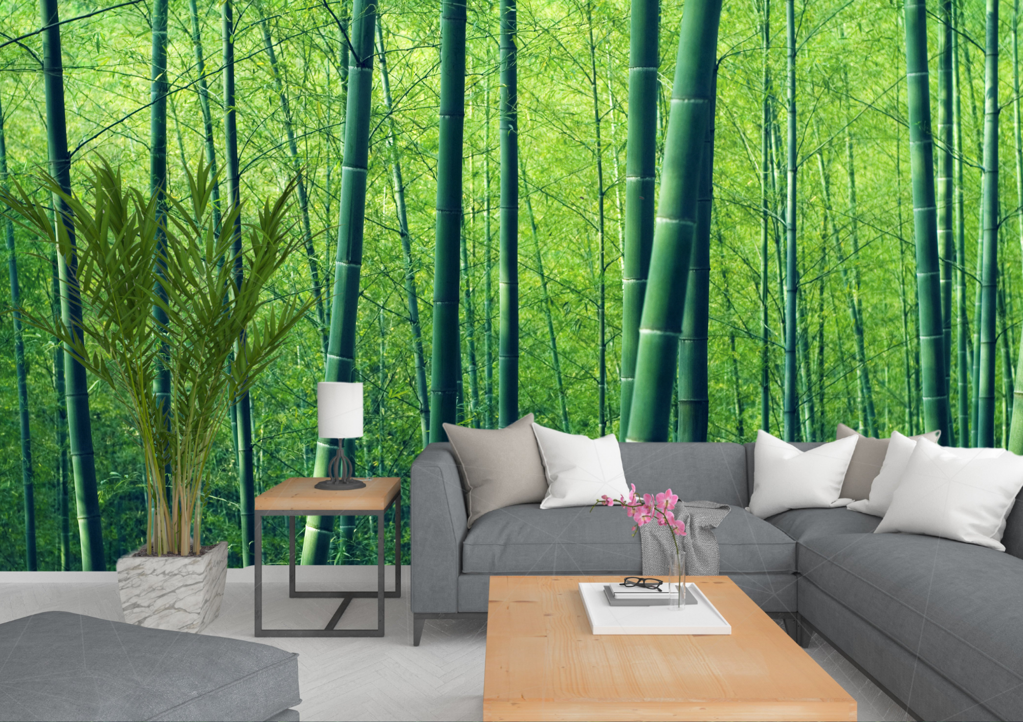 3D Green Bamboo Style Design L8019 Removable Wallpaper Self - Etsy Hong Kong